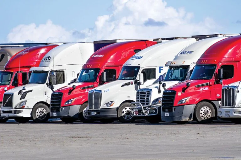 Freightliner Cascadia 126 parked at a truck stop