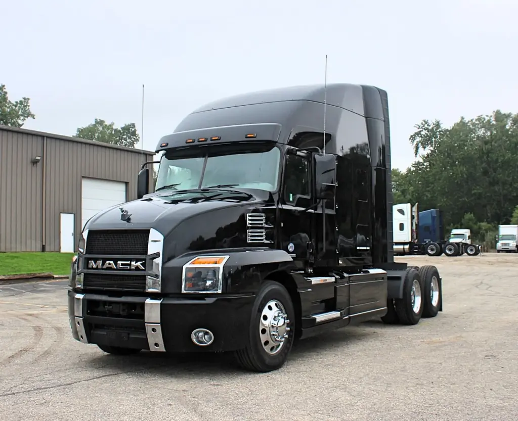 2023 Mack Anthem – black sleeper tractor front driver-side view