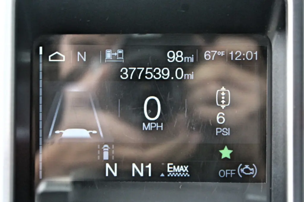 2023 Mack Anthem – odometer showing 377,539 miles