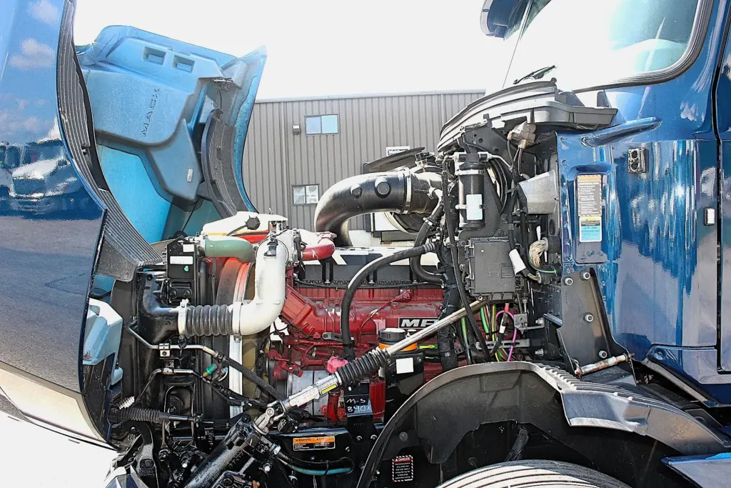 2023 Mack Anthem - engine compartment with hood open