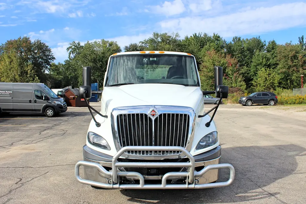 2020 International RH613 white day cab truck front view with grille guard