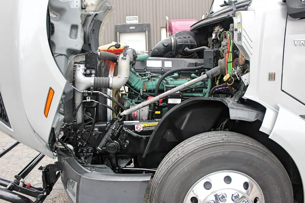 2022 Volvo VNL 760 – Volvo engine compartment passenger-side view
