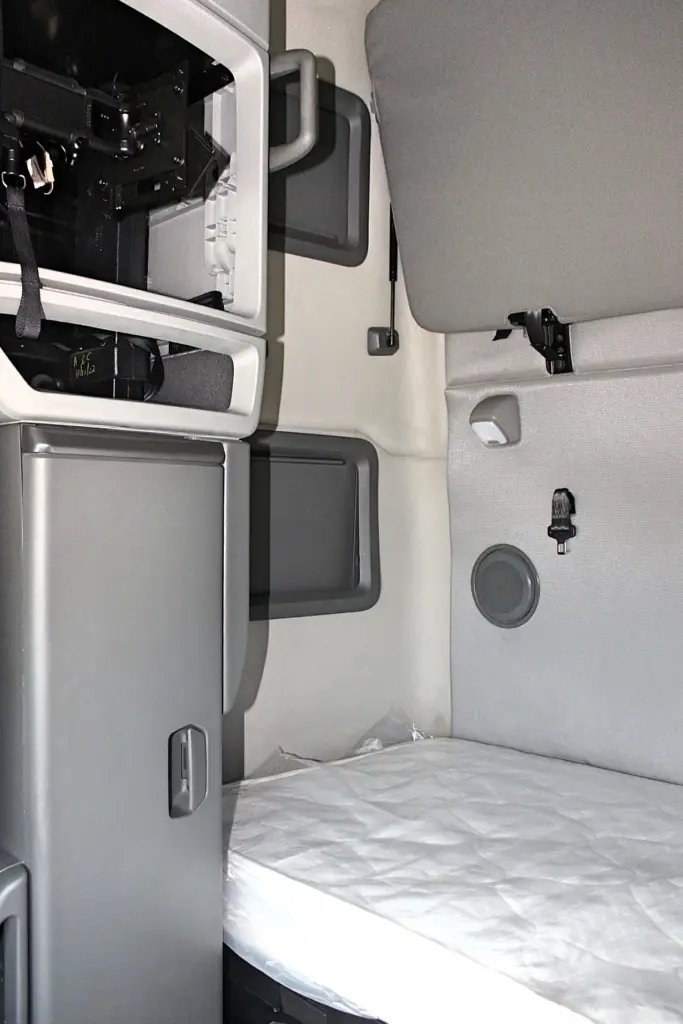 2024 Volvo VNL 760 sleeper - lower bunk, storage cabinets and sleeper interior