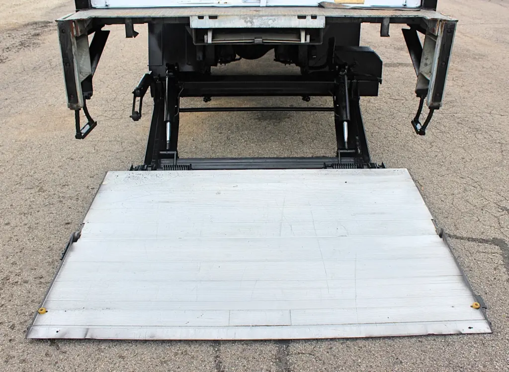 2019 International MV607 box truck - rear cargo opening and loading platform