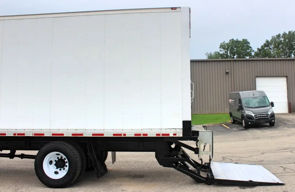 2019 International MV607 box truck - full side exterior view