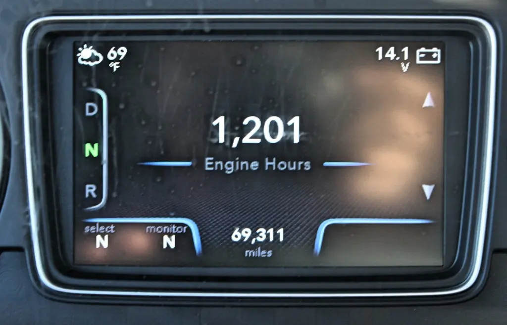 2020 International RH613 day cab – odometer showing 69,311 miles