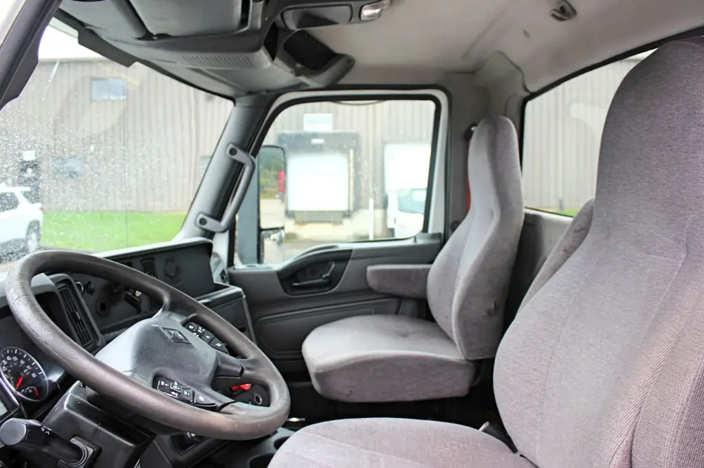 2019 International LT625 – day cab interior showing driver and passenger seats.