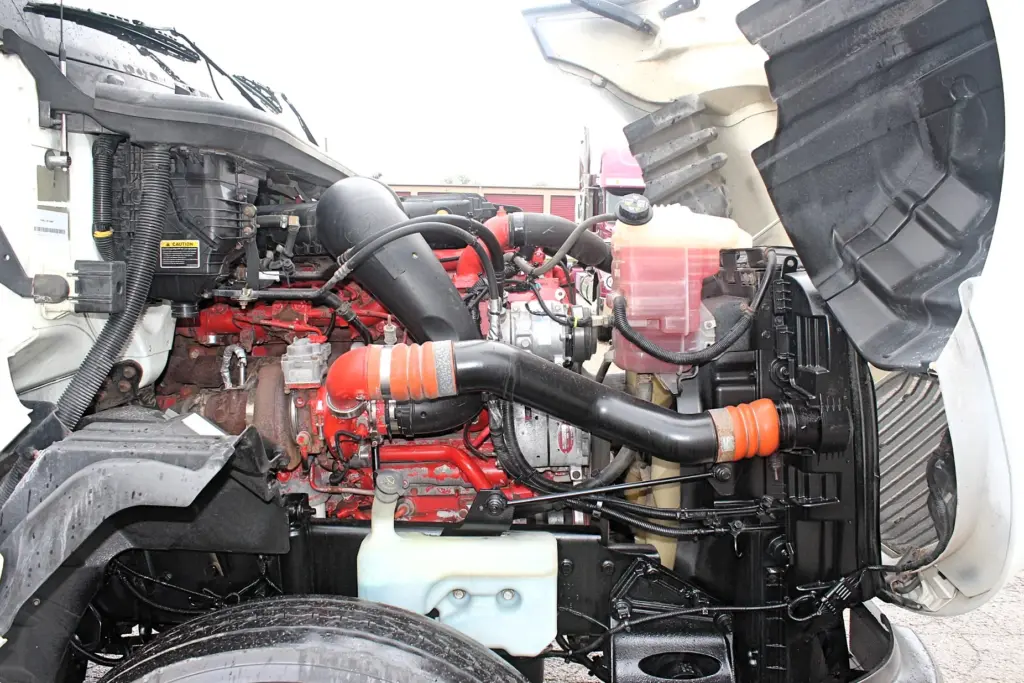 2019 International LT625 – opposite-side Cummins X15 engine bay and cooling system.
