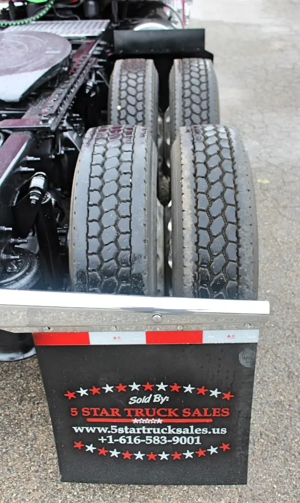 2020 Freightliner Coronado 132 Glider – close-up of rear dual tires and tread