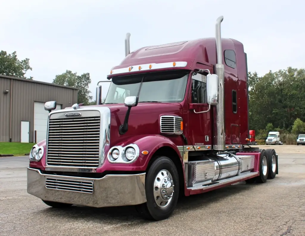 2020 Freightliner Coronado 132 Glider – front driver-side view with chrome grille and bumper
