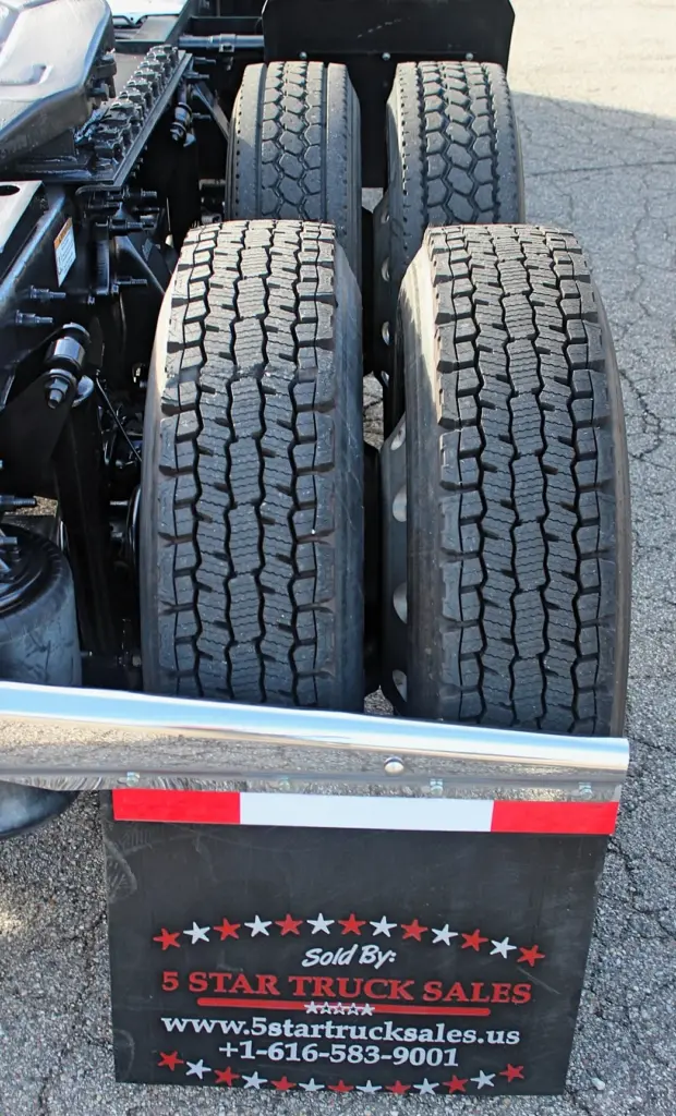 2020 Freightliner Columbia 120 Glider – rear dual tires and 5 Star Truck Sales mudflap