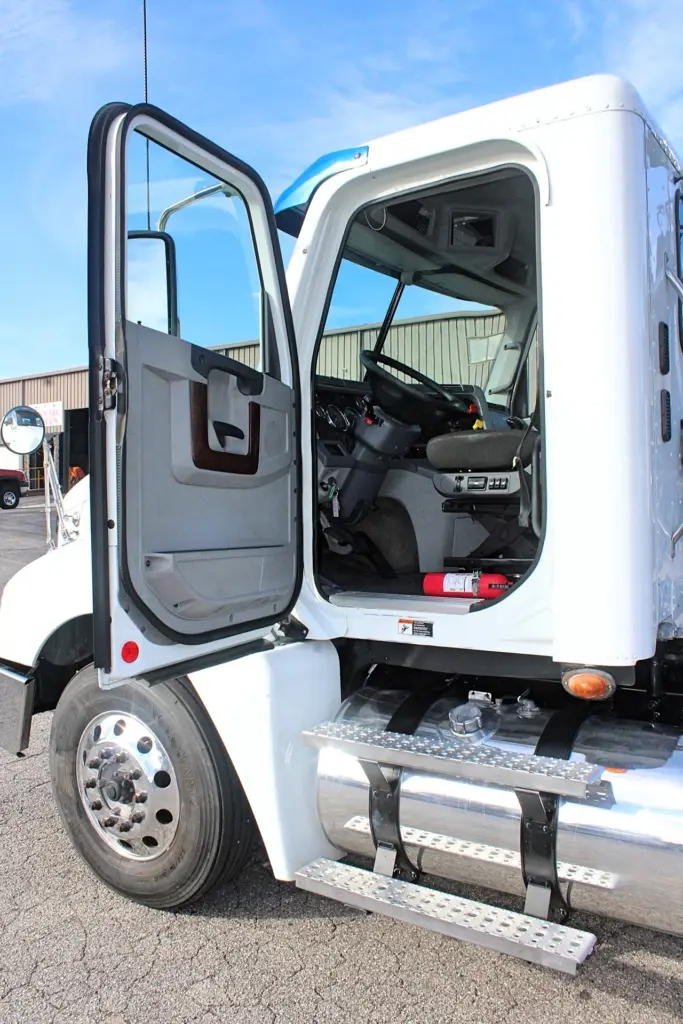 2020 Freightliner Columbia 120 Glider – straight front view with chrome grille and bumper